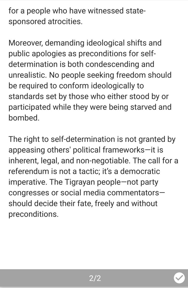 Tewolde_B's tweet photo. @tklebrhanw I'm also closely observing Teklebrhan W.A’s posts by so-called Abiy Ahmed's loyalists on social media. 
In my view, while Teklebrhan attempts to frame the calls for Tigrayan independence as nothing more than a political bargaining chip, I fundamentally disagree with... https://t.co/oNMEPEbwf8