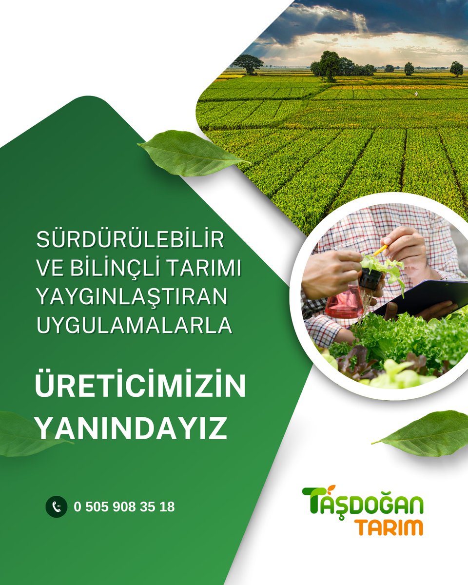📍TAŞDOĞAN TARIM
Sürdürülebilir ve Bilinçli Tarımı Yaygınlaştıran Uygulamalarla Üreticimizin Yanındayız. 
#taşdoğantarım #gübrə #bitkibeslemeürünleri #bitkibeslemevegübreleme #tarım