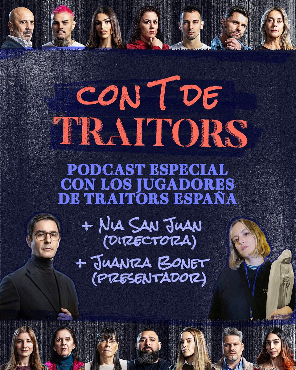 Con T de Traitors Podcast (@contdetraitors) on Twitter photo 🚂 Súbete al Traitors Express y repasa con nosotros esta temporada épica de #TraitorsEspaña con los jugadores y con <a href="/ElBonet/">Juanra Bonet guion bajo oficial</a> y <a href="/niasanjuan/">Nia Sanjuán Civit</a> 😱
🎧 Escucha aquí
tr.ee/tjFToHLEb5 🚂 Súbete al Traitors Express y repasa con nosotros esta temporada épica de #TraitorsEspaña con los jugadores y con <a href="/ElBonet/">Juanra Bonet guion bajo oficial</a> y <a href="/niasanjuan/">Nia Sanjuán Civit</a> 😱
🎧 Escucha aquí
tr.ee/tjFToHLEb5