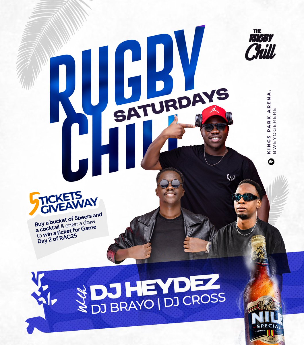 The Rugby Chill®️ (@therugbychill) on Twitter photo 🚨5 TICKETS GIVEAWAY FOR #RACUG25 GAMEDAY 2..
Buy a bucket of Nile plus a cocktail and enter the draw to win yourself a ticket to Game day 2 🙂
<a href="/DJHeydez256/">DJ Heydez(256) Kampala's Funkiest Deejay....</a> <a href="/Djcross256/">DjCross256 😎</a> <a href="/djbrayoselekta/">Djbrayoselekta</a> will serve the good vibes tonight …🙌🏾 🚨5 TICKETS GIVEAWAY FOR #RACUG25 GAMEDAY 2..
Buy a bucket of Nile plus a cocktail and enter the draw to win yourself a ticket to Game day 2 🙂
<a href="/DJHeydez256/">DJ Heydez(256) Kampala's Funkiest Deejay....</a> <a href="/Djcross256/">DjCross256 😎</a> <a href="/djbrayoselekta/">Djbrayoselekta</a> will serve the good vibes tonight …🙌🏾