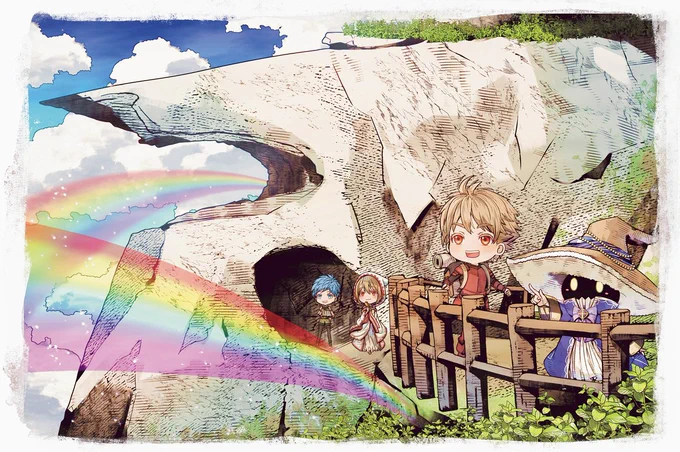 FF1のよくある組み合わせパーティなんだけどシーフが緑じゃないだけで(こんなんだったっけ)感がある戦シ白黒 白魔と黒魔を一枚の絵に収めるともう絶対二人が絡んでる絵になってしまう癖があるのであえて少し離してみた 戦士と黒魔のコンビもええよね 魔女と騎士みたいな