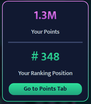 I am massively printing <a href="/invariant_labs/">Invariant</a> points, coming for the top 100 !

The froggy gang is unstoppable, will be at 2M points by the end of the week.
ECLIPSE SUMMER $ES HERE.