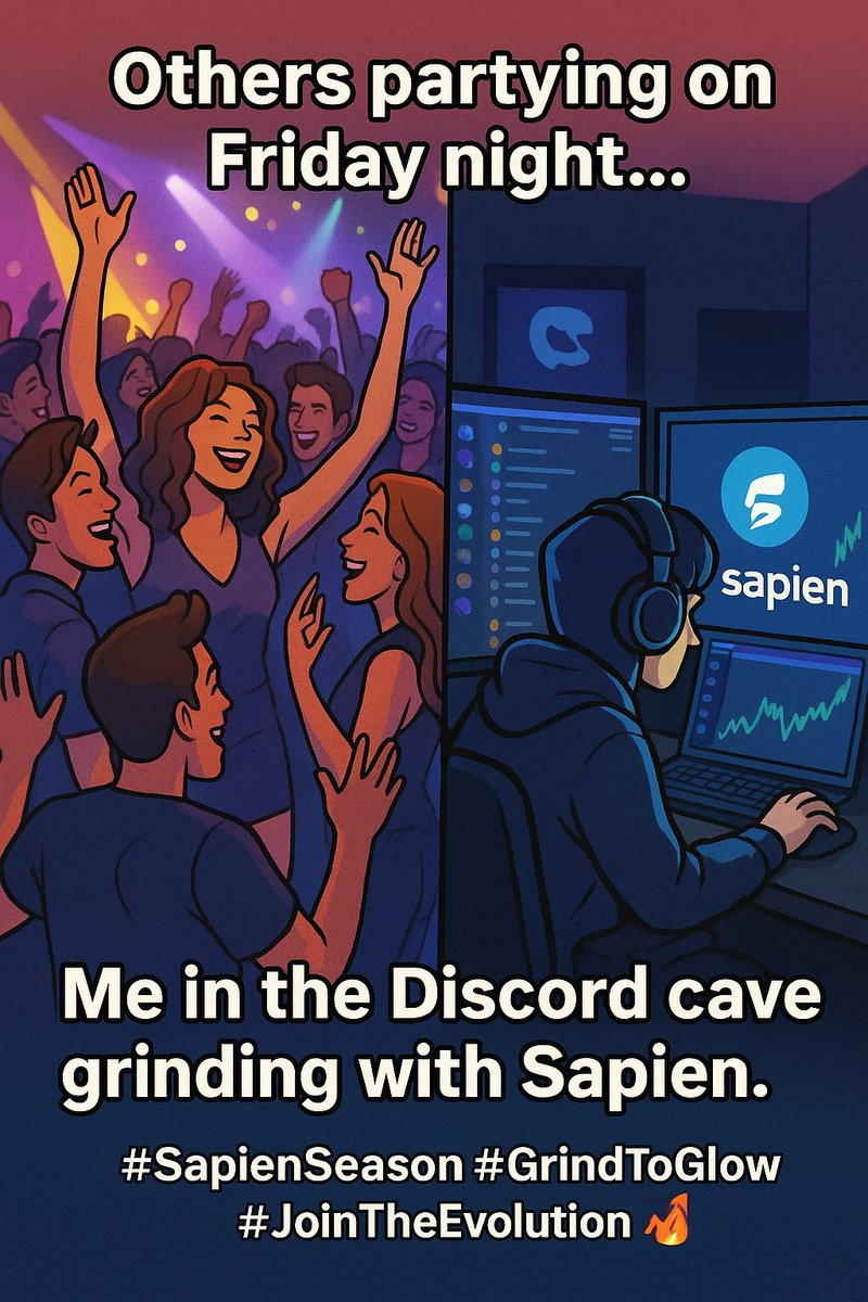 MIDO143YGG's tweet photo. "While the worldโs out turning upโฆ Iโm in the digital trenches, vibing with the real ones on Discord. Sapien fam, weโre not just grinding weโre evolving. ๐ฅ
Join us now! https://t.co/0rBNQ4EB2L
#JoinSapien #GrindToGlow #JoinTheEvolution https://t.co/aUrLhs6DCe