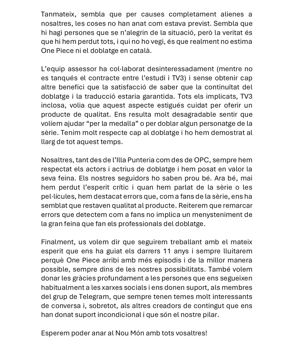 illaPunteria's tweet photo. Després del que va passar ahir, us volem comunicar el següent: https://t.co/omyWtrO2k0