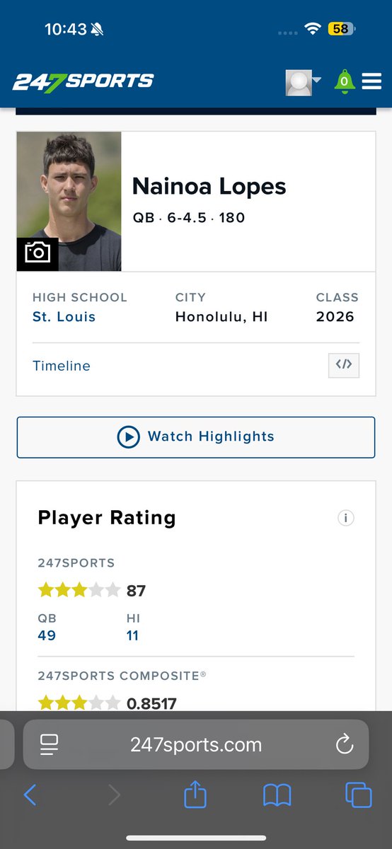NainoaLopes's tweet image. Thank you 24/7 Sports! @GregBiggins @BrandonHuffman @BlairAngulo
Ranked #49 QB in the nation (up from #110), #11 overall player in the state for my class (up from #18) and #1 QB in Hawai’i! Thankful & Blessed for this recognition but the grind never stops!