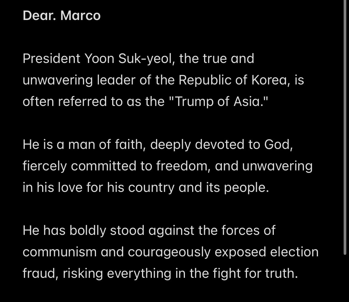 Just_Justice_Kr's tweet photo. @SecRubio May God bless you, and may God continue to bless the enduring alliance between the United States and the Republic of Korea.

#FreePresidentYoon
#StandWithYoon
#YoonAgain
#KoreaForFreedom
#StopCCPInfluence

✝️God, protect the Republic of Korea https://t.co/Y5mwdC0qiN