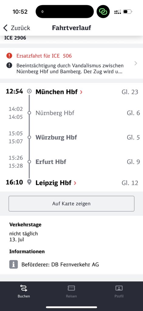 vonderburchard's tweet image. Bei der DB ist es mal wieder kurios-chaotisch, auch beim Fahrplan: So ist die Bahn überzeugt, die 2-Stunden-Strecke Würzburg-Erfurt in nur 19 Minuten schaffen zu können.
Ich würde sagen, da ist Verspätung vorprogrammiert. Oder habt ihr über Nacht einen Hyperloop gebaut @DB_Bahn?