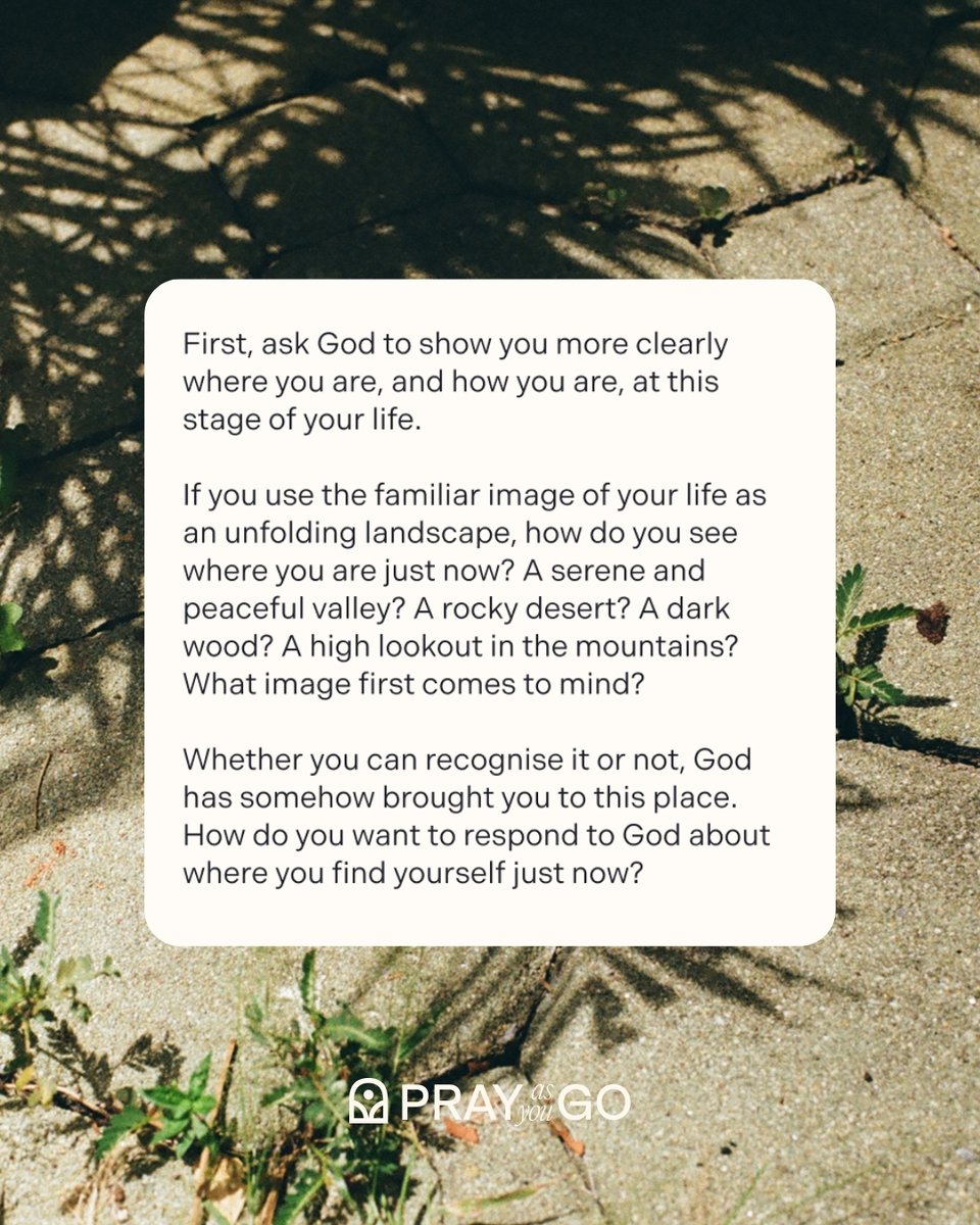 prayasugo's tweet image. Where do you notice God working in your life right now?
Our Saturday Examen prayer is a chance to reflect back over your week and to find God there - listen on the Pray As You Go app and website.
#PrayAsYouGo #PrayAsYouGoAPP #prayerapp #Catholic #Christian #Dailyprayer