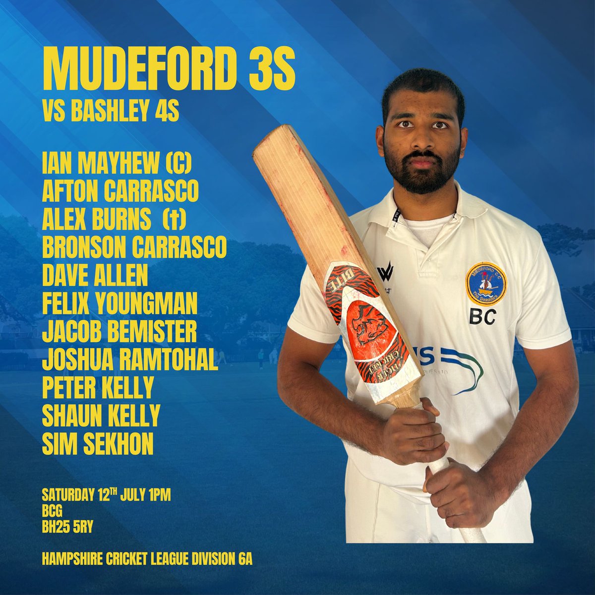 🚨 TEAM NEWS 🚨

Verwood 1st XI vs Mudeford 1st XI
Mudeford 2nd XI vs Winton Development XI
Bashley 4th XI vs Mudeford 3rd XI

All matches start at 1pm

#cricket #cricketclub
#cricketlovers #crickettraining #local #localcricket #mudeford #UpTheMuddies #Seasiders