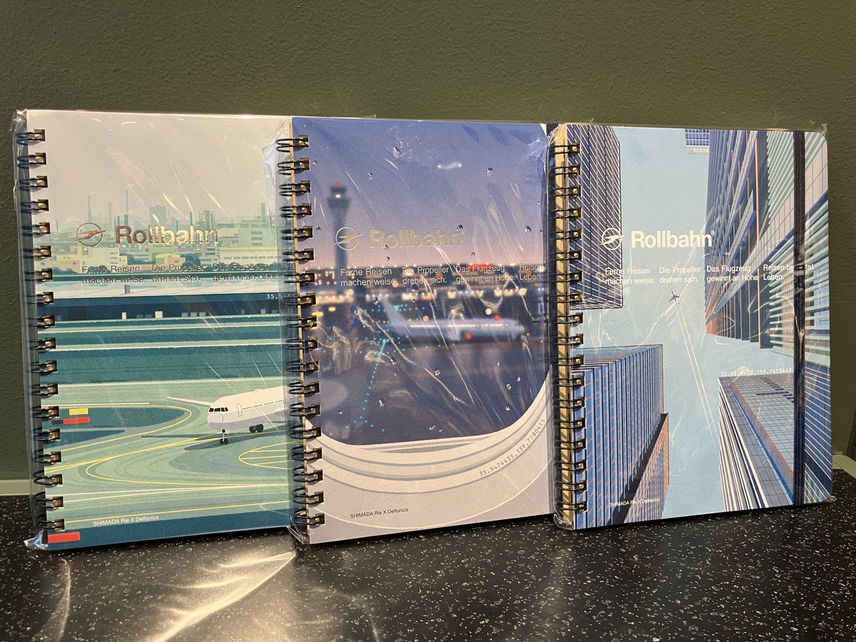 【再入荷＋α】
Rollbahn(ロルバーン)の定番カラー、ダークブルー・イエローが再入荷しました。
また、イラストレーター嶋田里英さんとのコラボアイテム、SHIMADA Rie × DELFONICSより「ポケット付きメモL」3種が入荷。ちなみに「ロルバーン」はドイツ語で“滑走路”の意味を持つそうです。#magmabooks
