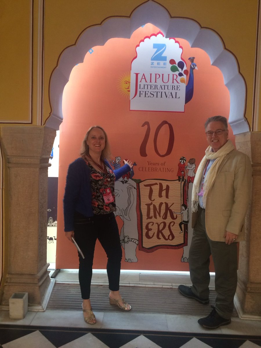 lucindahawksley's tweet image. Such a happy memory from the #Jaipur #LitFest where I first met fellow #author Karim Alrawi, who has since become a much-cherished friend. He visited us from Canada just a few weeks ago. Read his #books! He is brilliant.