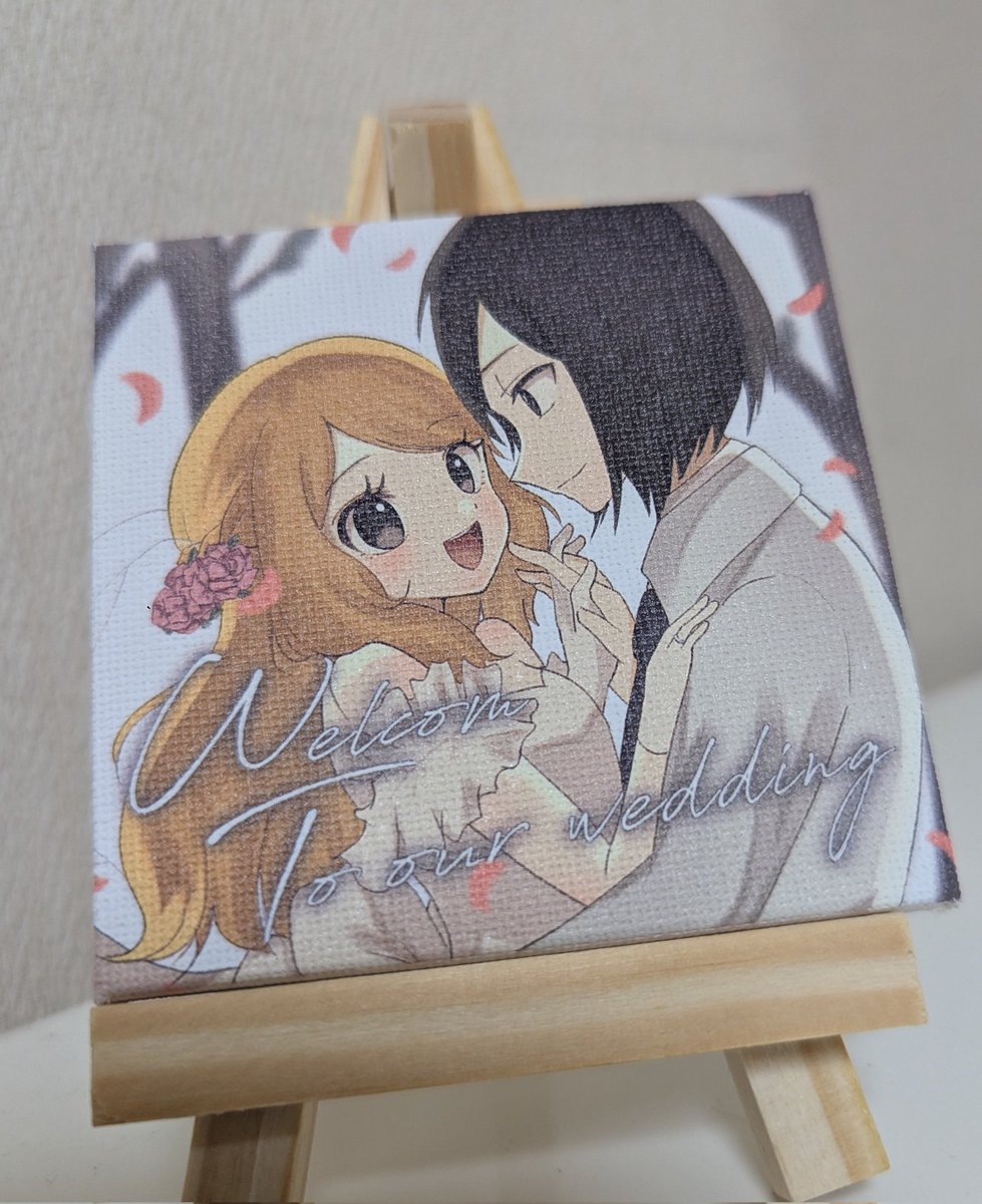 otonarisan_to's tweet image. 【ノベルティ完成】
2人の結婚式のウェルカムボードを特典として用意しました🎉冊子を手に取って下さった方にお渡ししますので、是非式の気分を味わって下さい！
デザインはさとうさん(@mi_l321)に作成頂きました、ありがとうございます！