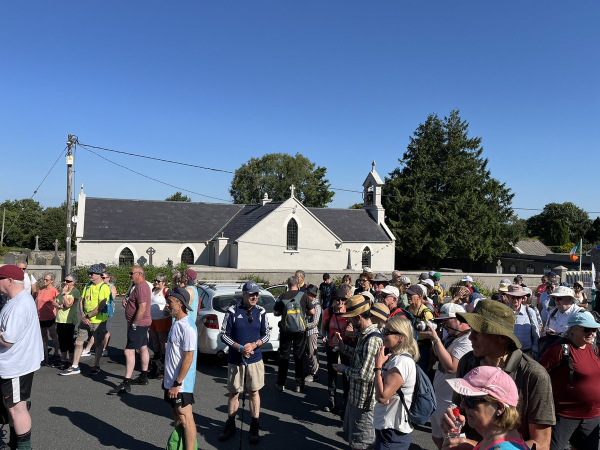 BishopDNulty's tweet image. On our way on the warmest day of the year to walk the @ColumbanusJ from the Nine Stones to Myshall as part of our XXVI Columbanus Celebrations hosted in @KANDLEi a super response from delegations from all over Europe and Ireland @CatholicNewsIRL