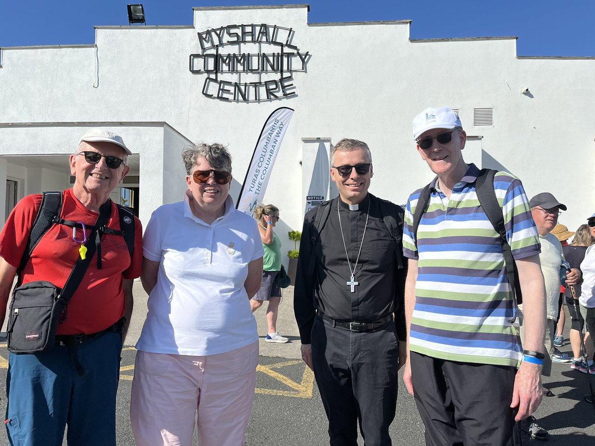 BishopDNulty's tweet image. On our way on the warmest day of the year to walk the @ColumbanusJ from the Nine Stones to Myshall as part of our XXVI Columbanus Celebrations hosted in @KANDLEi a super response from delegations from all over Europe and Ireland @CatholicNewsIRL