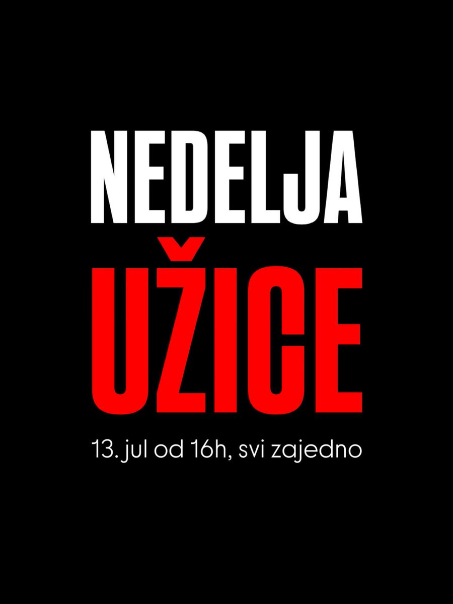 Sutra se vidimo u Užicu, svi zajedno, za slobodu saboraca i slobodu svih nas! ✊🏽🐰
