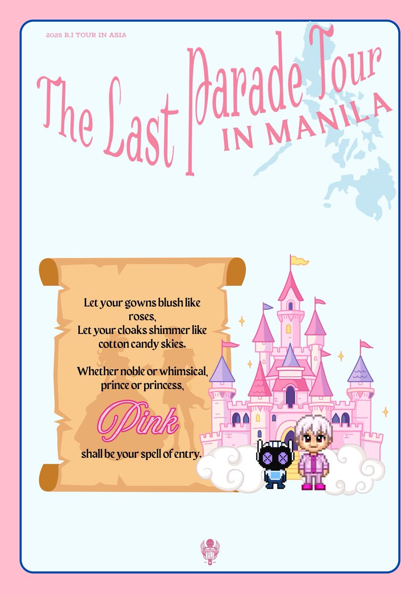 THE LAST PARADE IN MANILA 🏰
Dress code: Pink 

Once upon a time,
everyone in Wonderland
wore 𝒫𝒾𝓃𝓀! 👚🎀🌸

For The Last Parade, let’s paint our very own Wonderland in every shade of pink, from cotton candy skies to rosy hearts.

#TheLastParadeinMANILA 
#WONDERLAND #HANBIN