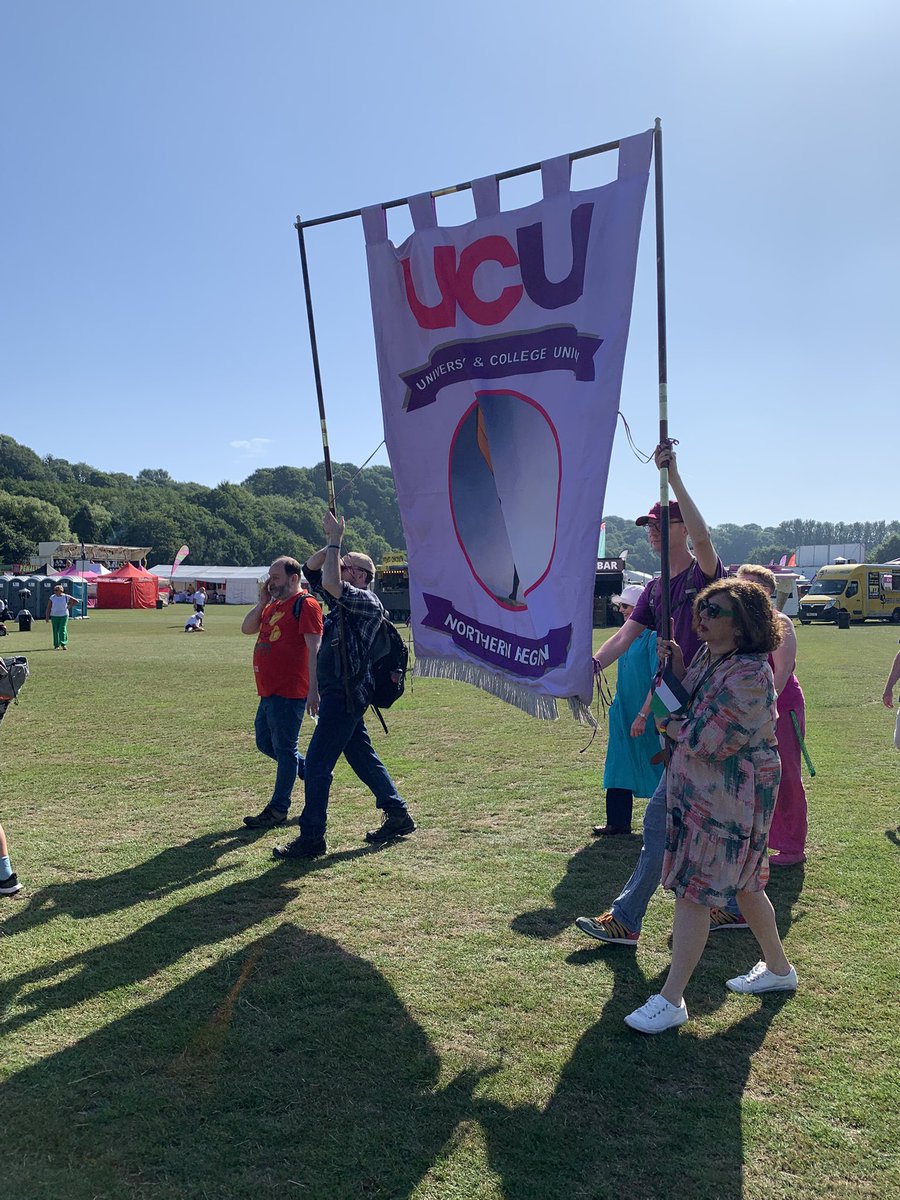 UCUNorthern's tweet image. Hot day at the #DurhamMinersGala and @ucu National President @chondrogianni is carrying our banner