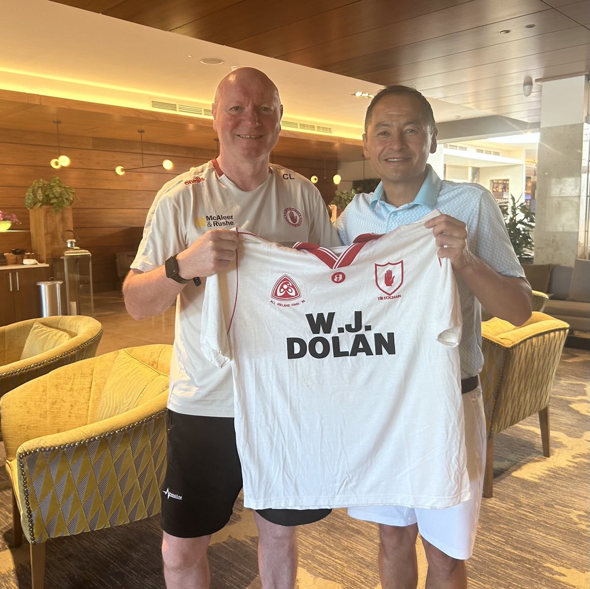 Great to meet up with Chris Lawn to return what was rightfully his. 30years ago he shed sweat, tears and my blood for that jersey! We never knew each other before that day but there was an unbreakable bond between us when the final whistle went in the All-Ireland Final in 1995