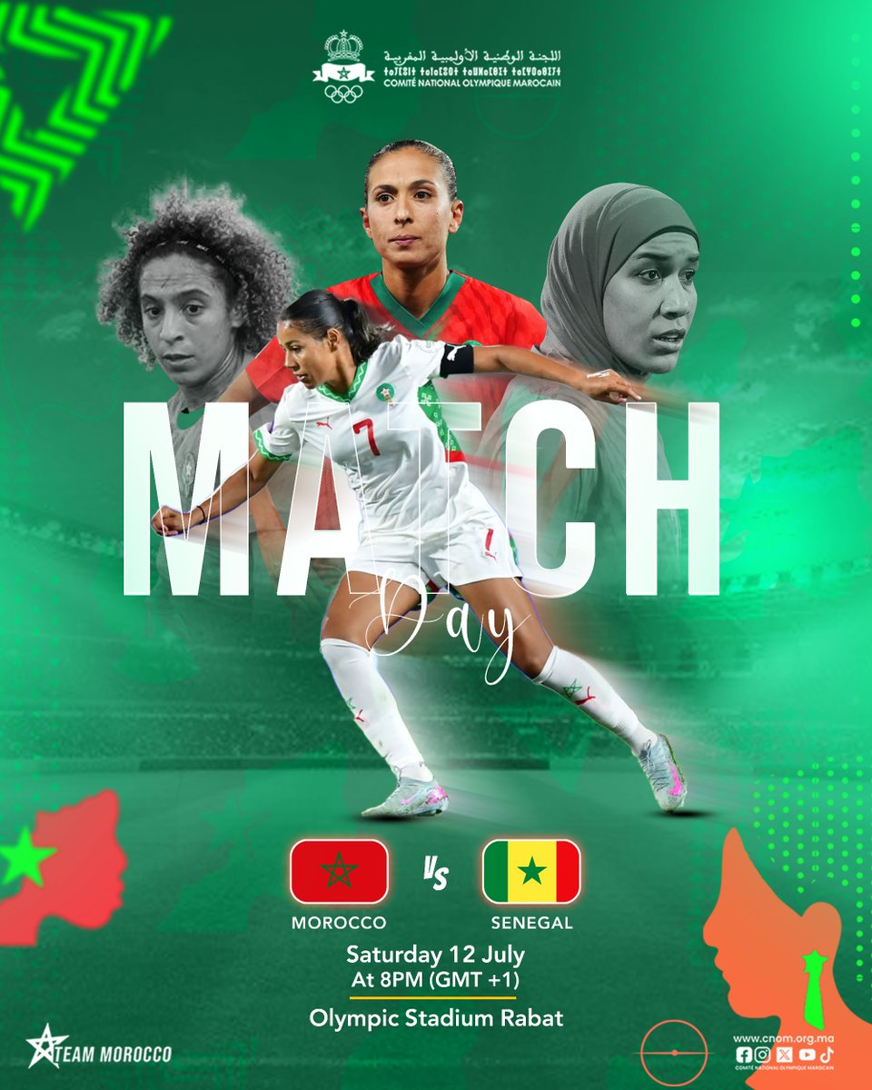 Good luck to our women’s national team in their match against Senegal today at 8 PM 🇲🇦⚽️💪

#TeamMorocco #Football #AFCON2025 #WomensFootball