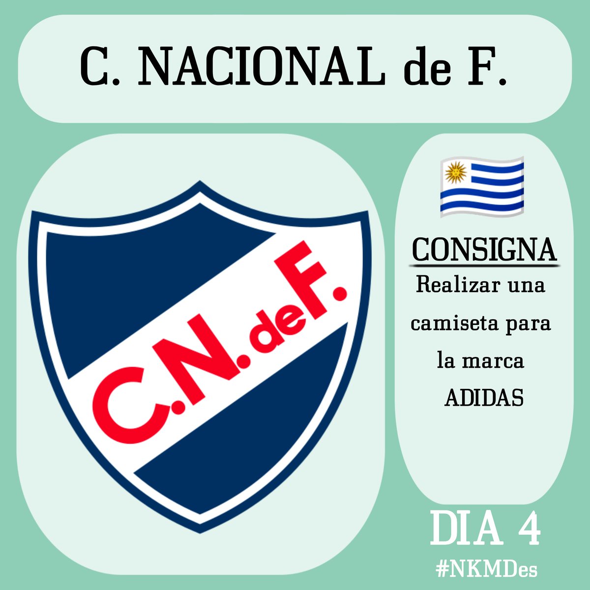 Día 4
<a href="/Nacional/">Nacional</a> por #Adidas
Consigna: Realizar una camiseta para la marca Adidas
#NKMDes #Dia4
drive.google.com/drive/folders/…
☝🏻Aquí pueden anotarse, los espero 💪🏻