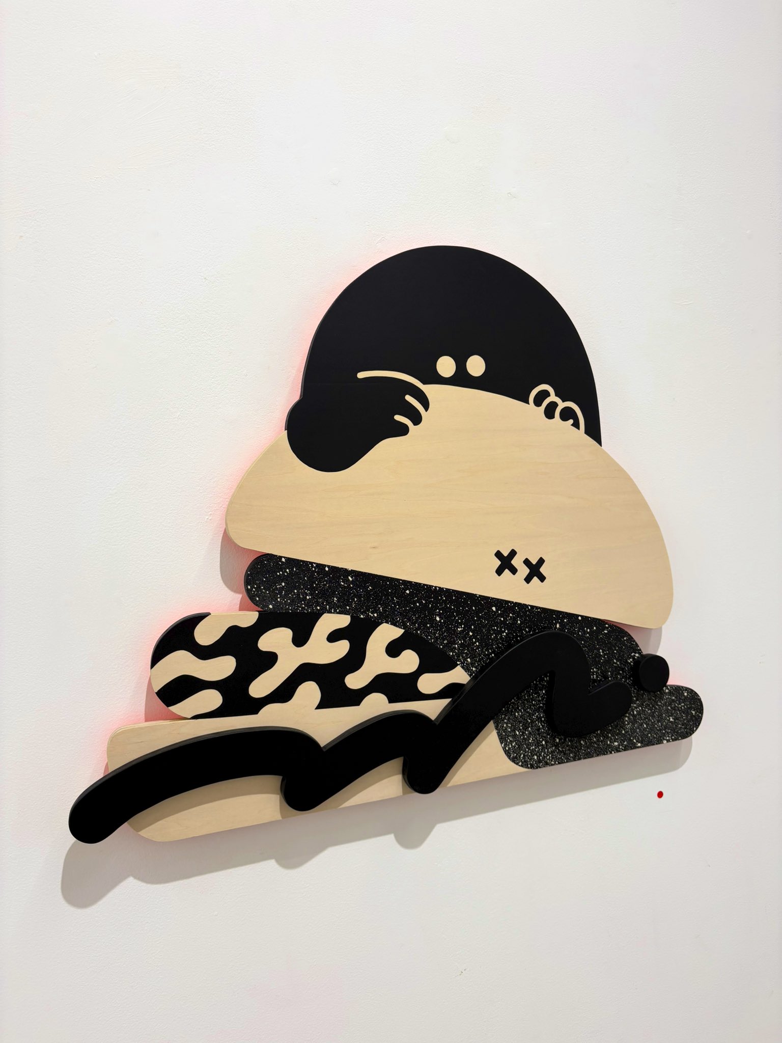EMU 壁掛けアート作品 一点物 黒板こけし emu_bb Kokuban Kokeshi Ten