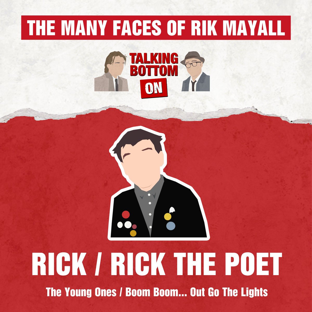talkingbottom's tweet image. Last week was Kevin Turvey, now it’s Rick the student / poet. Talking Bottom dives into Rik’s most iconic characters in this new series “The Many Faces of Rik Mayall” - listen here: podcasts.apple.com/gb/podcast/tal…