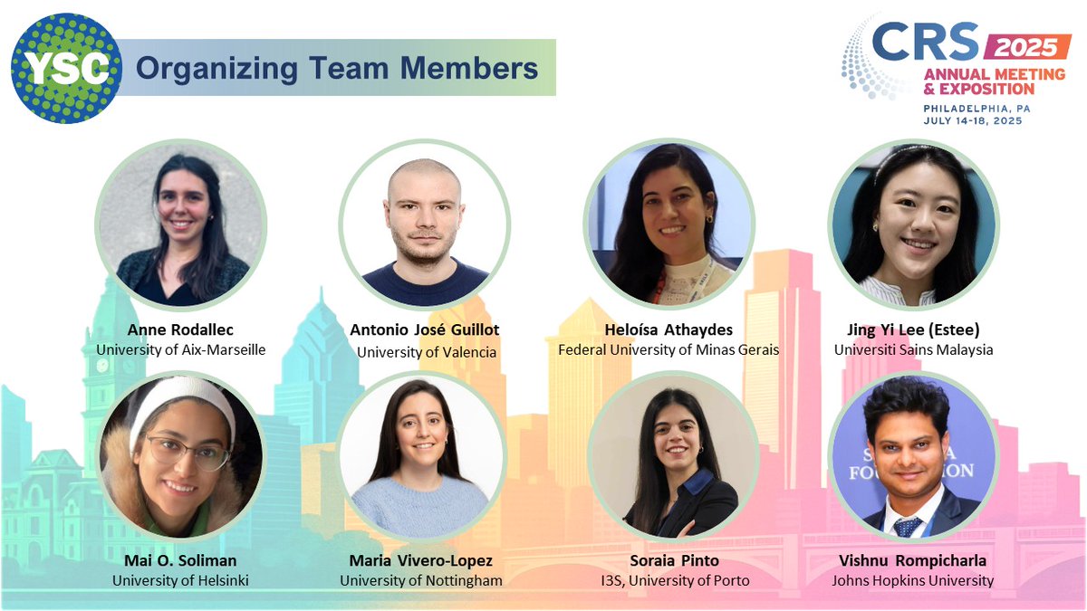 Young Scientist Committee YSC-CRS (@crs_ysc) on Twitter photo The #YSCScientificWorkshop at #CRS2025
π
Friday, July 18 | 8:00β10:00 AM | Room 122B
π£ <a href="/LauraEnsignPhD/">Laura M. Ensign, PhD</a>, Board Liaison of the <a href="/CRS_YSC/">Young Scientist Committee YSC-CRS</a>
π§ <a href="/Labouta_Lab/">Hagar Labouta</a> & <a href="/SoraiaP31798283/">Soraia Pinto</a>
π§ββοΈ <a href="/alessiomalfanti/">Alessio Malfanti</a>, <a href="/popatlab/">Dr Amirali Popat</a>, <a href="/AnaBeloqui1/">Ana Beloqui</a>, <a href="/LisaRVolpatti/">Lisa R Volpatti</a> & M. Vitoria Bentley
#CRS2025YSC <a href="/CRSScience/">Controlled Release Society</a> The #YSCScientificWorkshop at #CRS2025
π
Friday, July 18 | 8:00β10:00 AM | Room 122B
π£ <a href="/LauraEnsignPhD/">Laura M. Ensign, PhD</a>, Board Liaison of the <a href="/CRS_YSC/">Young Scientist Committee YSC-CRS</a>
π§ <a href="/Labouta_Lab/">Hagar Labouta</a> & <a href="/SoraiaP31798283/">Soraia Pinto</a>
π§ββοΈ <a href="/alessiomalfanti/">Alessio Malfanti</a>, <a href="/popatlab/">Dr Amirali Popat</a>, <a href="/AnaBeloqui1/">Ana Beloqui</a>, <a href="/LisaRVolpatti/">Lisa R Volpatti</a> & M. Vitoria Bentley
#CRS2025YSC <a href="/CRSScience/">Controlled Release Society</a>