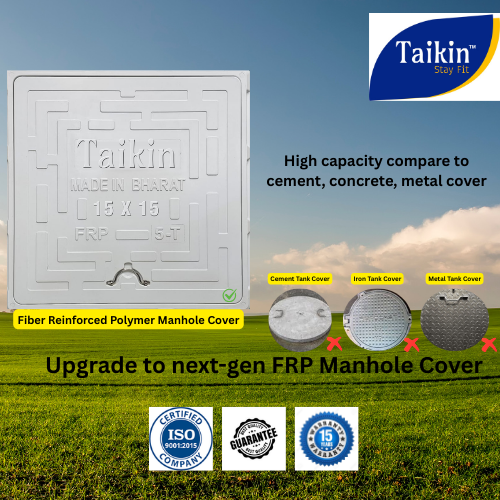 Manhole covers need to keep in check if you are using old concrete sewage cover to prevent gas, flush, over water flow issue to keep your areas neat, clean and tidy from fungal infection and water borne diseases. Upgrade to Taikin 15x15 #manholecovers to see the best result.