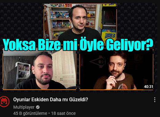 Oyunlar eskiden de güzeldi, evet size öyle geliyor. 
Konu kilit, hayırlı forumlar.🥸

(3'ü de sevdiğim insanlar lütfen ateş etmeyin.)