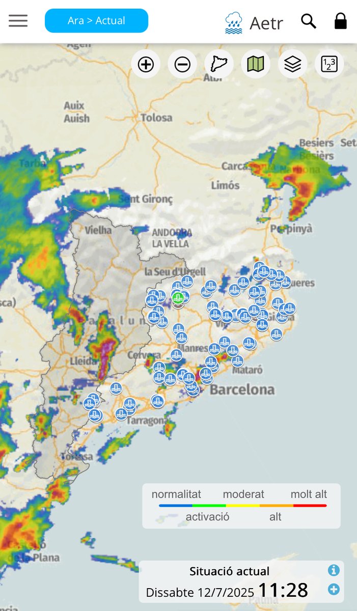 ⛈️ Comencen a créixer tempestes, que poden aportar molta aigua en poc temps

‼️#Precaució i no us apropeu a lleres. Eviteu creuar guals i punts baixos

Encara que no plogui on estiguis situat, ho pot fer aigua amunt

Pots seguir l’evolució dels rius, aquí: aplicacions.aca.gencat.cat/aetr/vishid/#a…