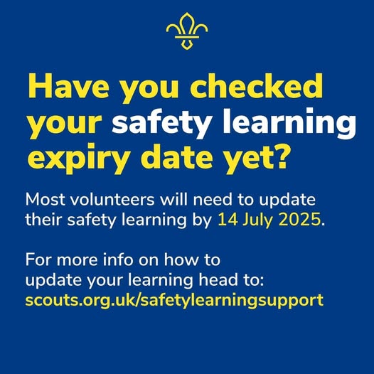 🌟Scouting never stops. 🟣
Updating knowledge required to ensure our Young People are safe
All appointed adult volunteers are required to have updated their Safety Training.
❓Have you signed into the new Digital tools &amp; completed all necessary actions 
There are just 2 more days
