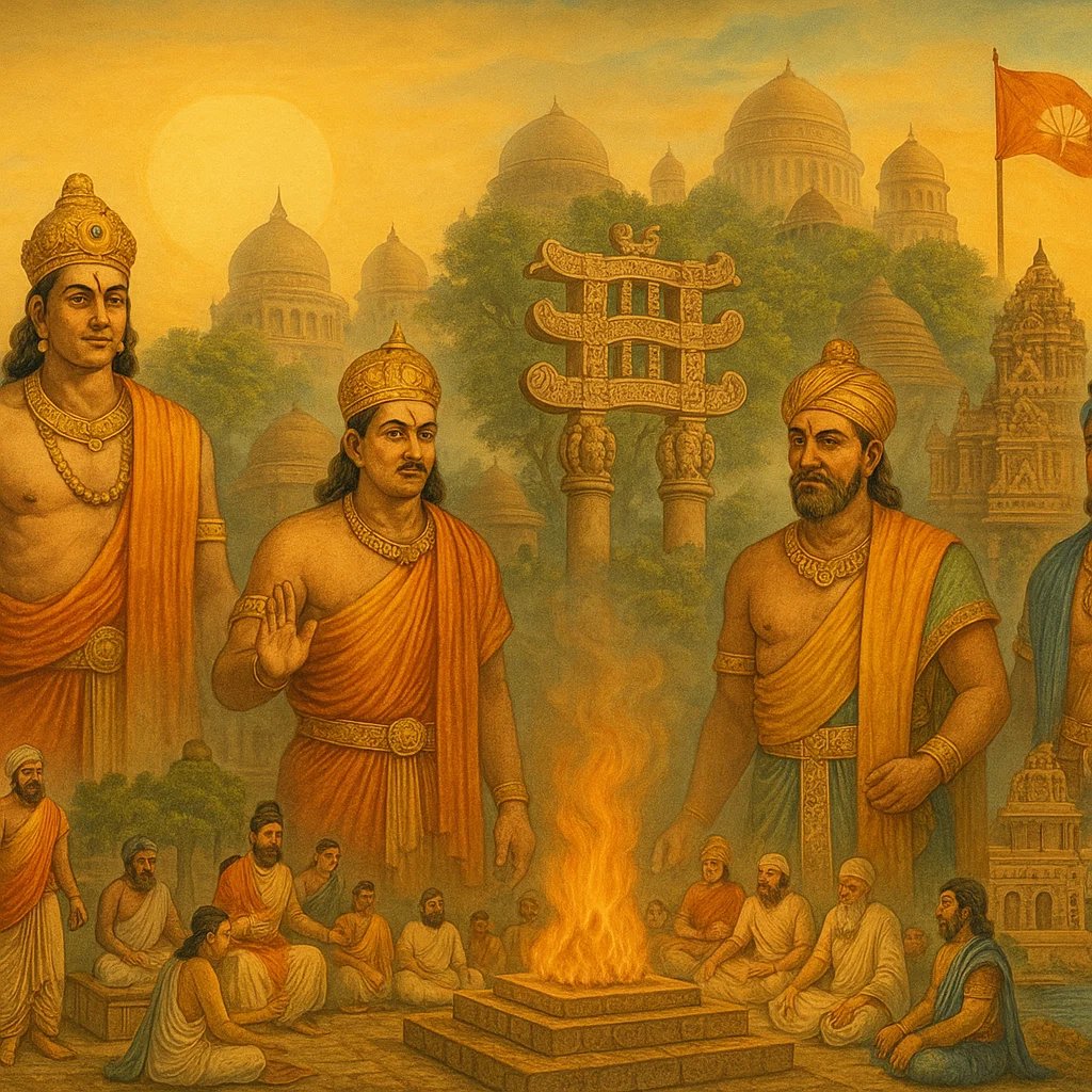 Sanatan Prabhat (@sanatanprabhat) on Twitter photo 📖 “Indian ethos” takes center stage!
New chapters showcase dynasties like Mauryas, Shungas & Satavahanas—highlighting their political, cultural, and spiritual contributions rather than zeroing in on foreign invaders.
<a href="/Vishnu_Jain1/">Vishnu Shankar Jain</a> <a href="/5karma_films/">Manpreet Singh Dhami</a>
(AI representational image) 📖 “Indian ethos” takes center stage!
New chapters showcase dynasties like Mauryas, Shungas & Satavahanas—highlighting their political, cultural, and spiritual contributions rather than zeroing in on foreign invaders.
<a href="/Vishnu_Jain1/">Vishnu Shankar Jain</a> <a href="/5karma_films/">Manpreet Singh Dhami</a>
(AI representational image)