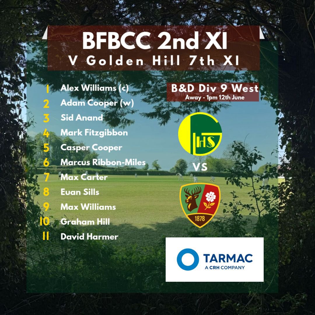 Backwell Flax Bourton CC (@bfbcc) on Twitter photo The teams are in!
#GameWeek11 <a href="/BandDCricket/">Bristol & District Cricket</a>
1st XI hills to <a href="/bedminstercc/">Bedminster CC</a>
2nd XI away to <a href="/GoldenHillCC/">Golden Hill Cricket Club</a>
#GoWell #UpTheFlax The teams are in!
#GameWeek11 <a href="/BandDCricket/">Bristol & District Cricket</a>
1st XI hills to <a href="/bedminstercc/">Bedminster CC</a>
2nd XI away to <a href="/GoldenHillCC/">Golden Hill Cricket Club</a>
#GoWell #UpTheFlax