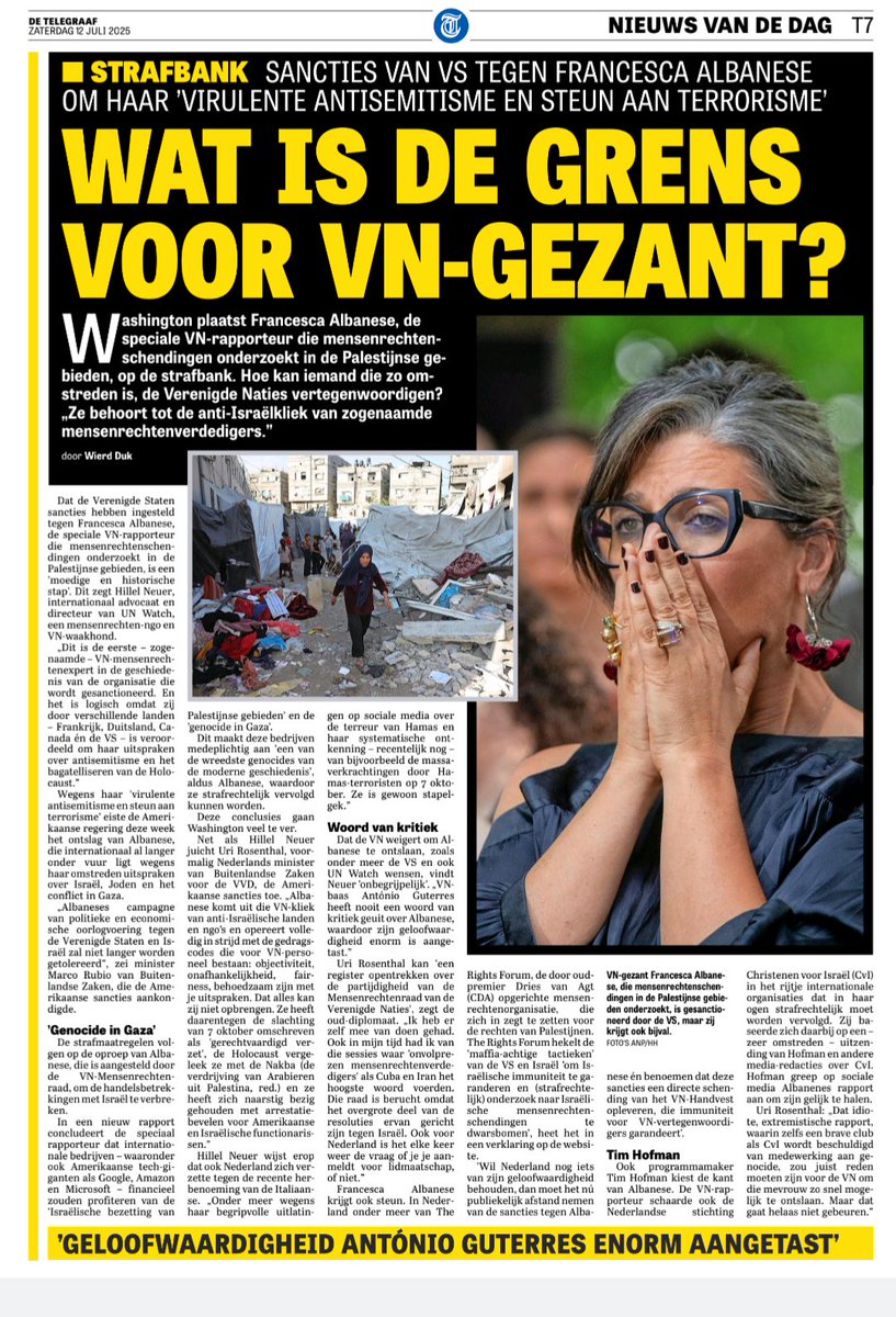 De slachting van 7 oktober noemde ze ’gerechtvaardigd verzet’, de Holocaust vergeleek ze met de Nakba

Ze was begripvol in haar uitlatingen over terreur van Hamxs en ontkent de massa-verkrachtingen op 7 oktober

Dit antisemitische monster is dus de grote heldin van Kati Piri 👇