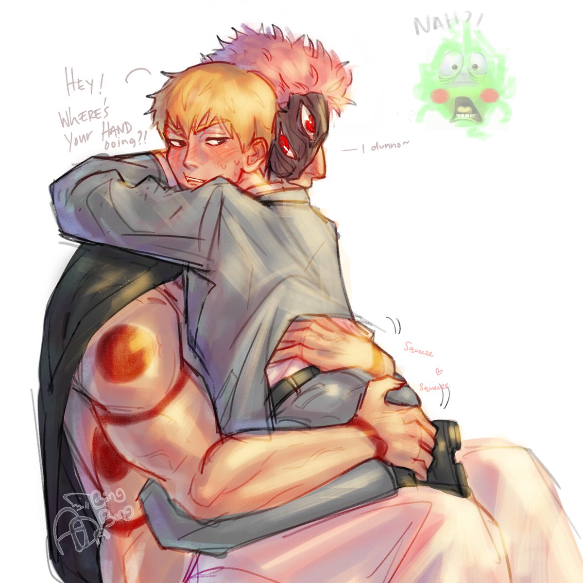 ada_bingbong's tweet image. that is not how u exorcise...#reigenarataka x #sukunaryomen #jjk #JujustuKaisen #mobpsycho100 #sukuna #REIGEN