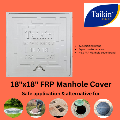 Drainage #manholecovers is a bigger problem these days, to avoid these issue we have to keep in check the safety factor to manage cleanliness with FRP 18X18 manhole covers developed by Taikin. Trust the best brand if you want to live longer and stress free without any issues.