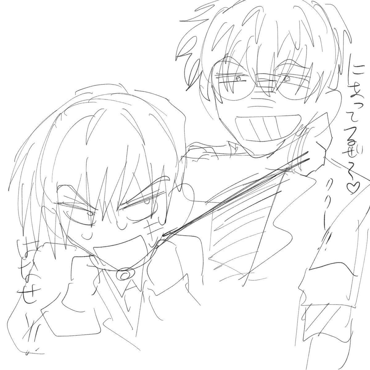 イケメン化注意！！

最近クルギロがアツくて落書きばっかしてます。