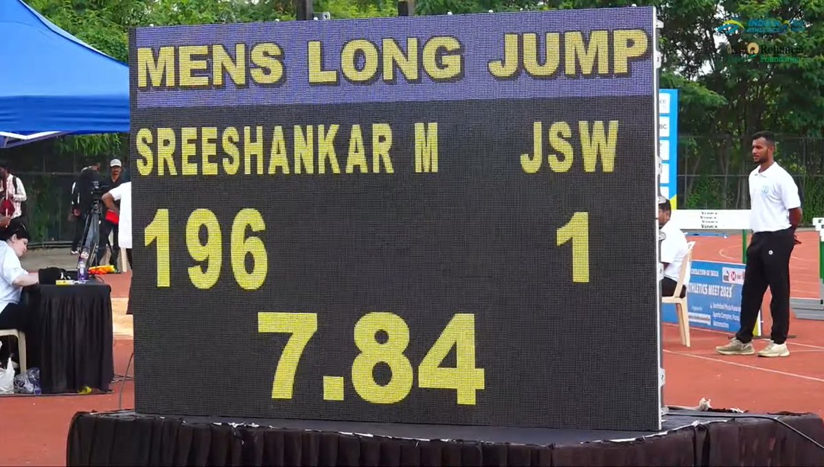 RevSportzGlobal's tweet image. Murali Sreeshankar is back on the track after 21 months away from competition.

The star long jumper opened with an impressive leap of 7.84m in his very 1st attempt at the India Open Athletics Meet 2025 in Pune.

#Athletics #trackandfield #Longjump
