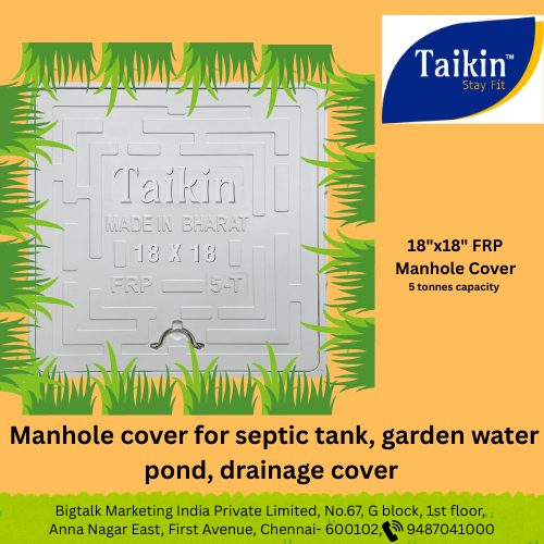 Taikin is a leading manufacturer of all types of bath and sanitarywares products in India, presenting the most safest and durable polymer #manholecover for lifetime say against breakage, leakage, theft, burst while pressure of #water or #drainage #compostgas.