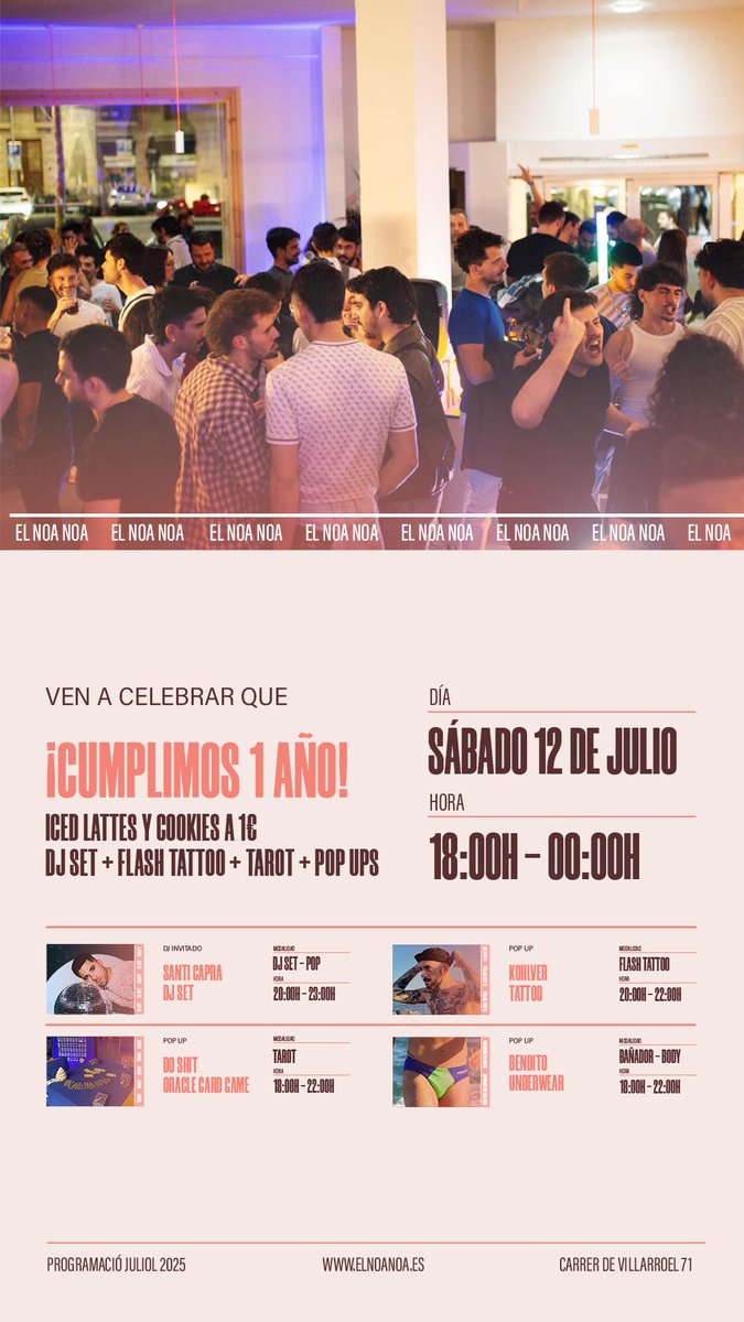 romanAmigo's tweet photo. Hoy cumplimos un año en Eixample 🔥🔥🔥 

Si estás en Barcelona y te apetece un plan divertido… este es tu plan ✨

Iced Lattes y cookies a 1€ 💥

Djs, Pop ups… fantasía asegurada 🌈 https://t.co/xfXJcefTXf