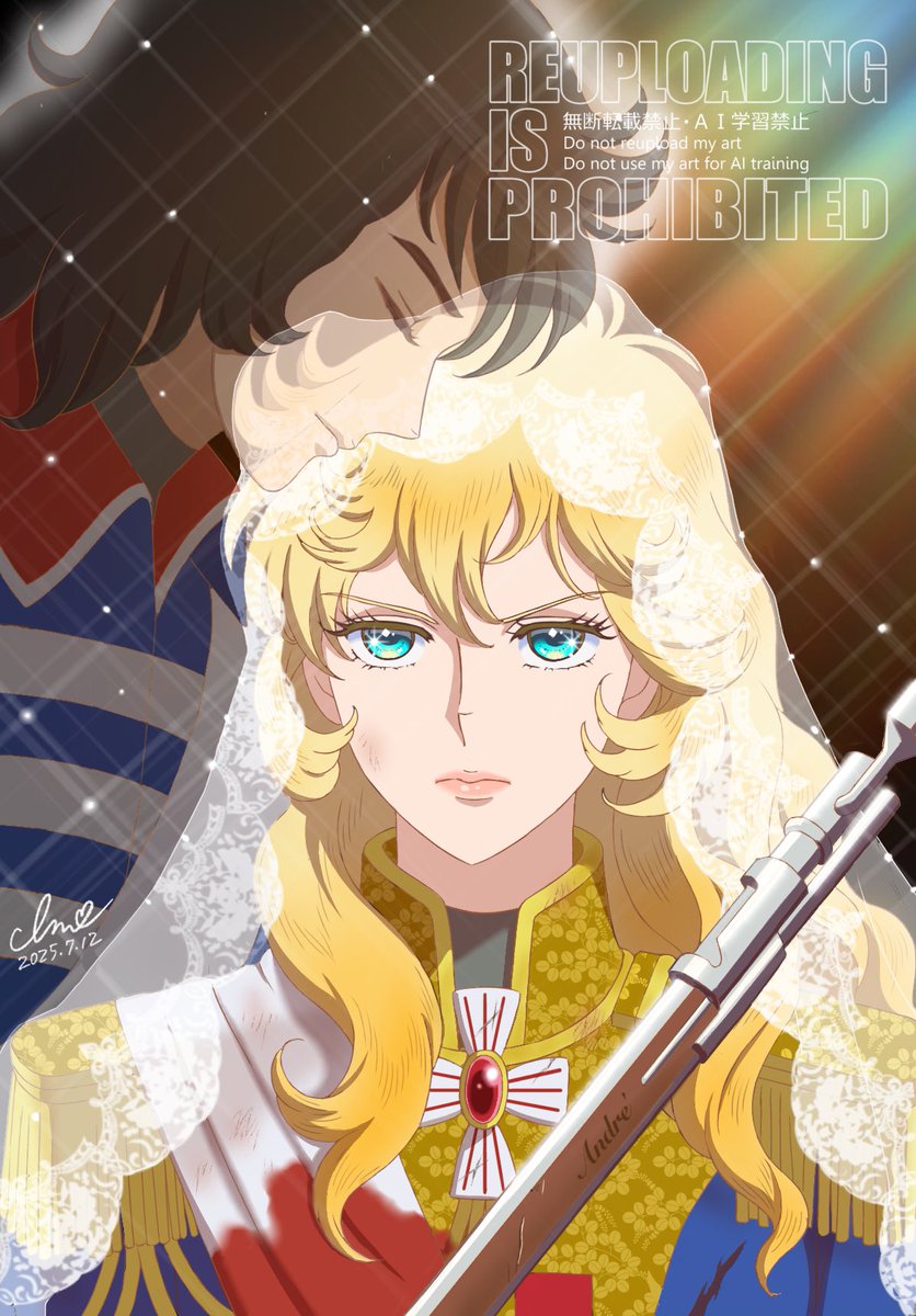 i_love_bellmaam's tweet photo. 戦場の花嫁。

#ベルばら長編アニメ化希望
大好きな『劇場版ベルサイユのばら』
のファンアートを描きました。 https://t.co/P0byvKGD8m