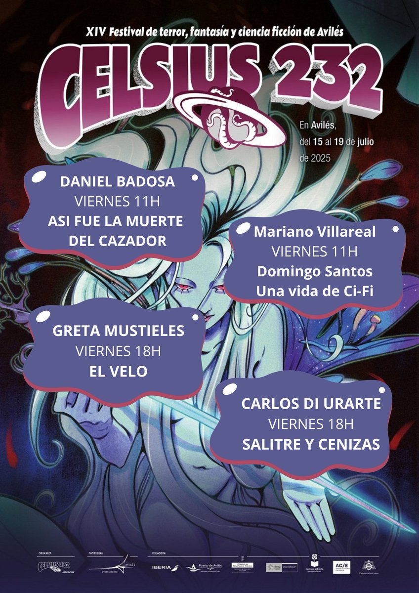 Horarios de firmas en nuestra caseta 

<a href="/DiUrarte/">Carlos di Urarte 🪶 Trono y Abismo</a> 
<a href="/festivalcelsius/">Celsius 232</a>