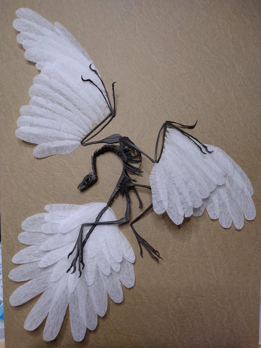 あと1週間で、博物ふぇすてぃばる！ですね。
今回は、大体、予定通りで進んでるかなぁ。
今日は、始祖鳥なんだけど、先日のとは、少し違います。わかるかな？
#博物ふぇす
#博物ふぇす古生物部