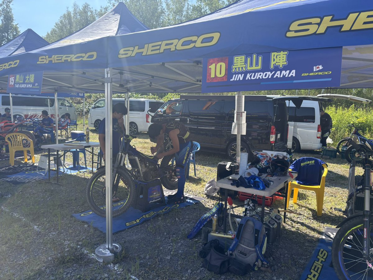 sherco_japan's tweet photo. 明日は全日本トライアル選手権、北海道大会です✨
SHERCO &amp; SCORPA JAPANライダーフルメンバーで参戦します
パドックも準備完了👍

#sherco
#sherco_racing_factory
#scorpa
#わっさむサーキット
#MOTUL
#全日本トライアル https://t.co/dykkTxH3In
