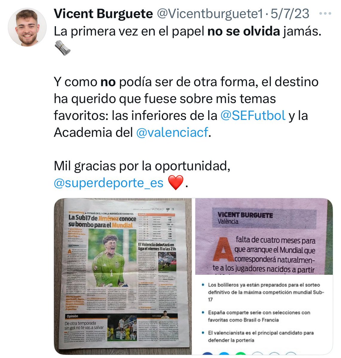 Vicentburguete1's tweet photo. Me diste la oportunidad de cumplir un sueño: vivir desde dentro como es una redacción y regalaste ilusión a mis padres y a mis ‘iaias’.
Entiendo los tiempos que corren, pero lo que han hecho contigo es una injustícia. Y lo que hacen con los compañeros, aún más.🤬
#SempreSUPER❤️ https://t.co/k0mLRiCC6W