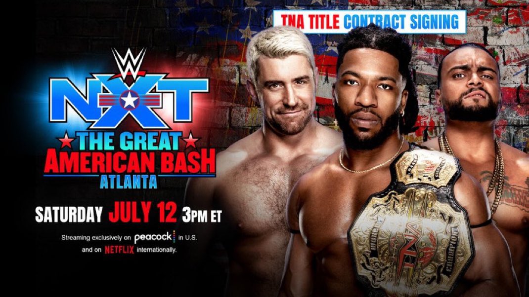 Joe Scott (@joescottmfc) on Twitter photo Tonight <a href="/WWE/">WWE</a> #WWENXT #WWEGAB
<a href="/_trickwilliams/">Trick Williams</a>, <a href="/joehendry/">Joe Hendry</a> & <a href="/Santana_Proud/">Mike SANTANA🇵🇷</a> #TNASlammiversary Contract Signing Tonight <a href="/WWE/">WWE</a> #WWENXT #WWEGAB
<a href="/_trickwilliams/">Trick Williams</a>, <a href="/joehendry/">Joe Hendry</a> & <a href="/Santana_Proud/">Mike SANTANA🇵🇷</a> #TNASlammiversary Contract Signing