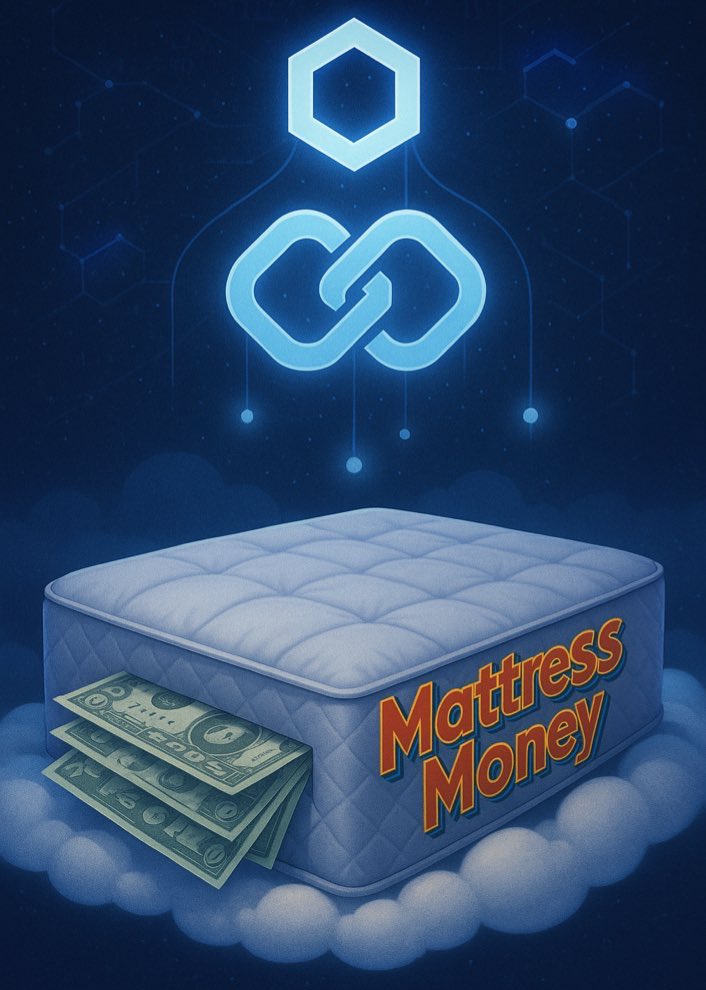 MattressMoney_'s tweet image. We are working out the details of tapping into price feeds from Chainlink.
Chainlink will be the data source for using a price variable option when stashing cash 🪙 in the mattress money $safe.