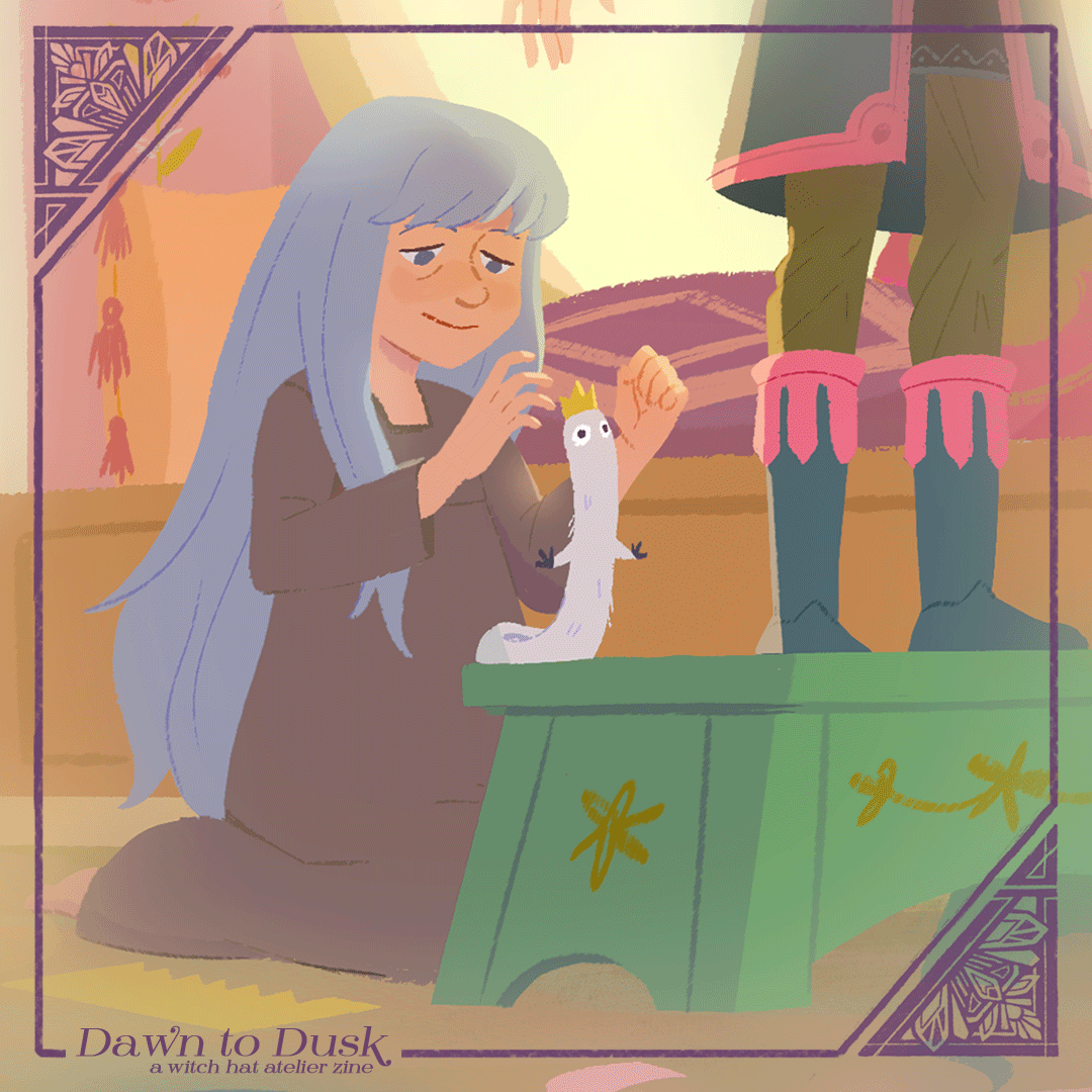 DawnToDuskZine's tweet image. — Page Preview ☀️
Here's a preview of one of the zine's pages created by @mosspicnic !
Preorders are open until 7/23, link in our bio! ✨
#Δ帽子 #witchhatatelier