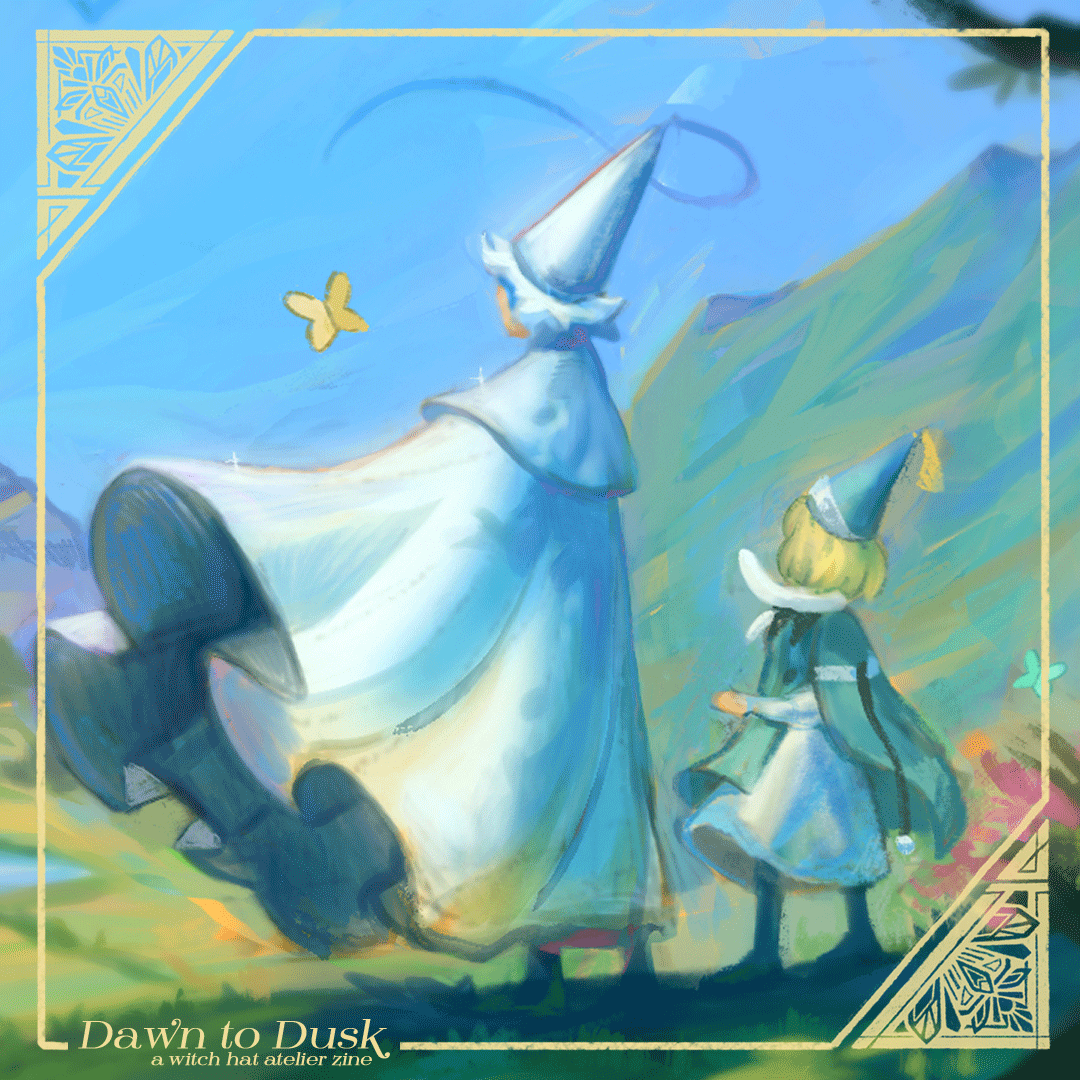 DawnToDuskZine's tweet image. — Page Preview ☀️
Here's a preview of one of the zine's pages created by @RoyalSea_Art !
Preorders are open until 7/23, link in our bio! Code DAYOFF for 5% still has a few uses left 🫶
#Δ帽子 #witchhatatelier