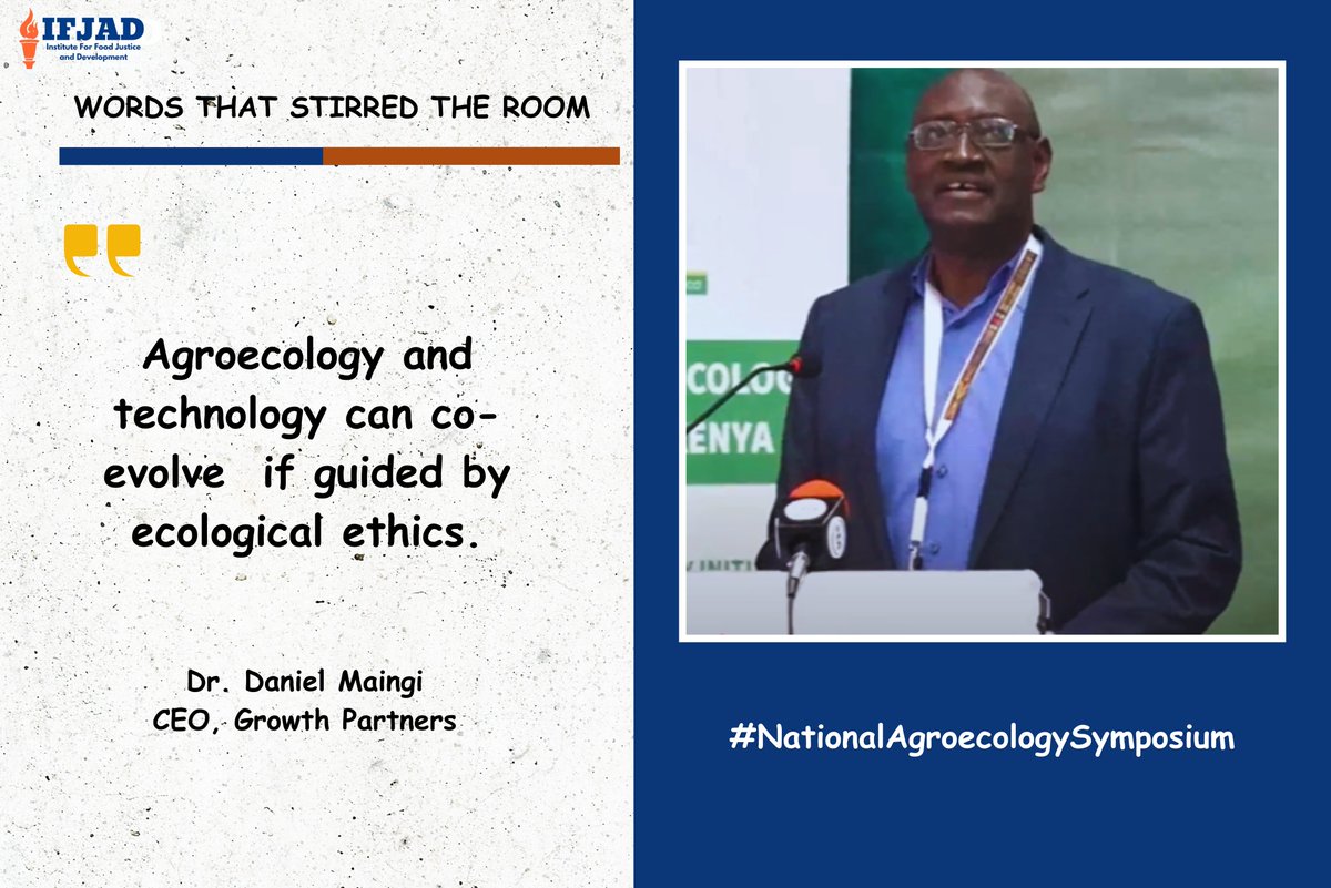Dr. Daniel Maingi delivered a powerful presentation on digital innovations in agroecology. It was a timely reminder that agroecology, contrary to popular belief, is not just about “ancient” farming. Tech &amp; agroecology can &amp; should work hand in hand for a more sustainable future.